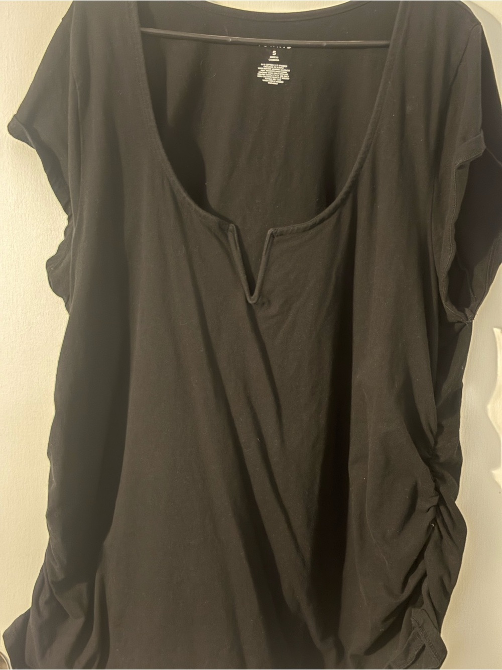 torrid Black V cut out Ruched Side Tunic